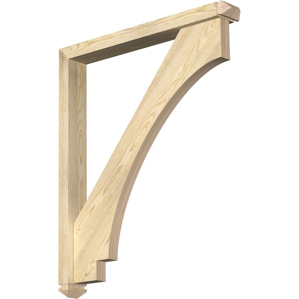 Ekena Millwork Imperial Arts and Crafts Rough Sawn Bracket w/ Offset Brace, Douglas Fir, 4"W x 32"D x 38"H BKT0402X32X38IMP03RDF - main